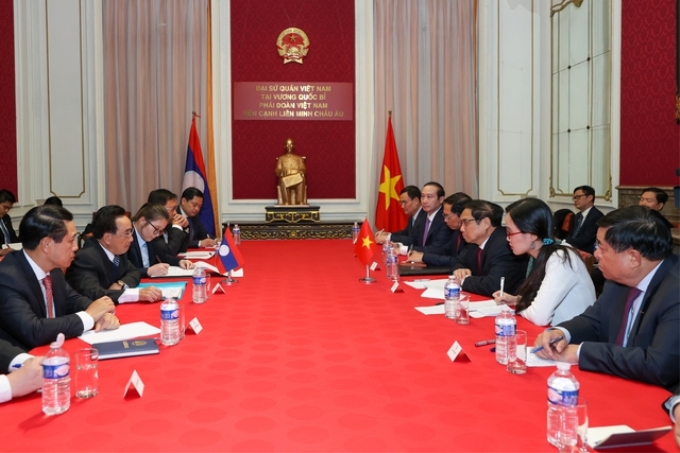 Thủ tướng Phạm Minh Chính khẳng định Việt Nam sẵn sàng hỗ trợ Lào đảm nhận thành công các trọng trách quốc tế, trong đó có tổ chức thành công Hội nghị Cấp cao ACMECS lần thứ 10 trong năm 2023 và Chủ tịch ASEAN năm 2024. Ảnh: VGP/Nhật Bắc
