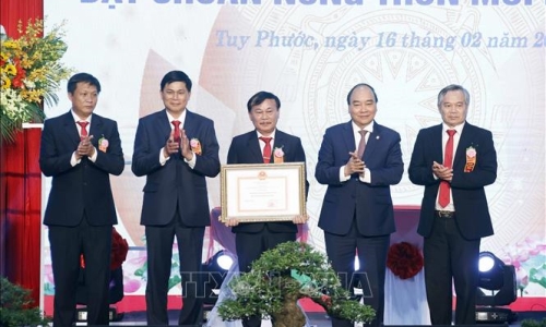 Chủ tịch nước Nguyễn Xuân Phúc dự Lễ Công bố huyện Tuy Phước, Bình Định đạt chuẩn nông thôn mới