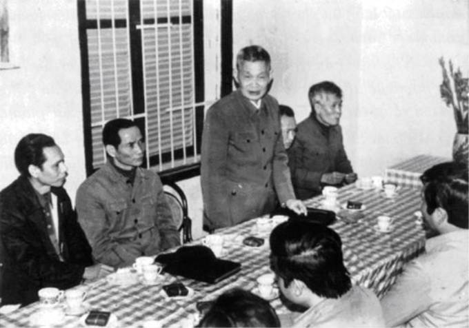 Đồng chí Lê Văn Lương tại lễ công bố Quyết định thành lập Nhà xuất bản Hà Nội, ngày 24-11-1979. Ảnh tư liệu