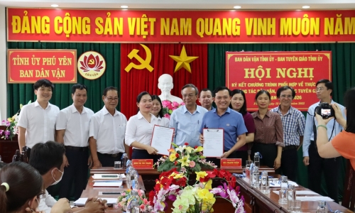 Phú Yên: Ban Tuyên giáo Tỉnh ủy và Ban Dân vận Tỉnh ủy ký kết Chương trình phối hợp công tác