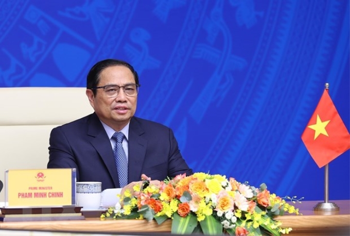 Thủ tướng Phạm Minh Chính phát biểu. (Ảnh: TTXVN)