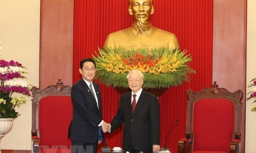 Tổng Bí thư Nguyễn Phú Trọng tiếp Thủ tướng Nhật Bản Kishida Fumio