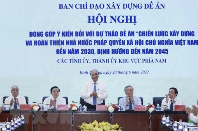 Chủ tịch nước Nguyễn Xuân Phúc chủ trì hội nghị. (Ảnh: TTXVN)