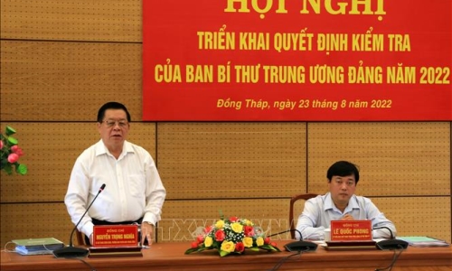 Đoàn kiểm tra của Ban Bí thư Trung ương Đảng làm việc với Ban Thường vụ Tỉnh ủy Đồng Tháp