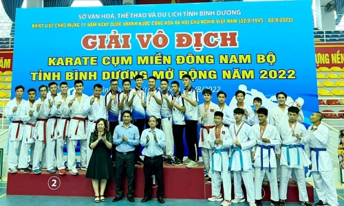 Bình Dương đạt nhất toàn đoàn tại Giải Vô địch Karate cụm miền Đông Nam bộ mở rộng năm 2022