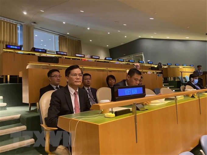 Thứ trưởng Bộ Ngoại giao Hà Kim Ngọc tham dự Hội nghị kiểm điểm lần thứ 10 Hiệp ước Không phổ biến vũ khí hạt nhân. (Ảnh: TTXVN)