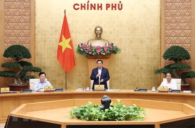 Thủ tướng Phạm Minh Chính chủ trì một phiên họp thường kỳ. (Ảnh: Dương Giang/TTXVN)