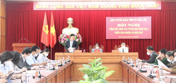 Ban Tuyên giáo Tỉnh ủy Đắk Lắk tổ chức Hội nghị tổng kết công tác tuyên giáo năm 2021, triển khai nhiệm vụ năm 2022.