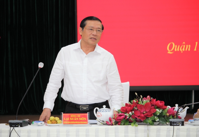 Đồng chí Lại Xuân Môn, Ủy viên Trung ương Đảng, Phó Trưởng ban Thường trực Ban Tuyên giáo Trung ương phát biểu kết luận buổi làm việc