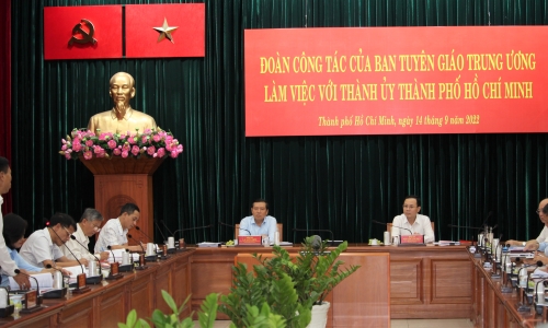 Đoàn công tác của Ban Tuyên giáo Trung ương làm việc với Thành ủy TP Hồ Chí Minh