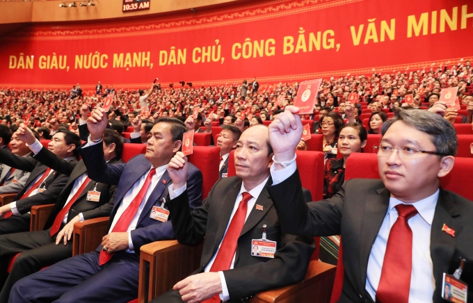 Các đại biểu tham dự Đại hội đại biểu toàn quốc lần thứ XIII của Đảng. (Ảnh: TTXVN)