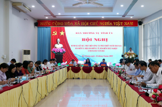 Ban Thường vụ Tỉnh ủy Sóc Trăng tổ chức Hội nghị đánh giá kết quả thực hiện công tác phát triển người tham gia BHXH, BHYT, BHTN 8 tháng đầu năm 2022.