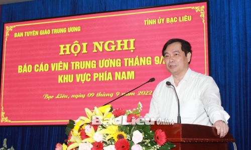Đại biểu 26 tỉnh, thành phía Nam về Bạc Liêu dự hội nghị báo cáo viên Trung ương