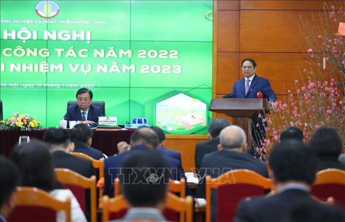 Sáng 13/1, Thủ tướng Chính phủ Phạm Minh Chính dự Hội nghị tổng kết công tác năm 2022, triển khai nhiệm vụ năm 2023 của ngành Nông nghiệp và Phát triển nông thôn do Bộ Nông nghiệp và Phát triển nông thôn (NN&PTNT) tổ chức.