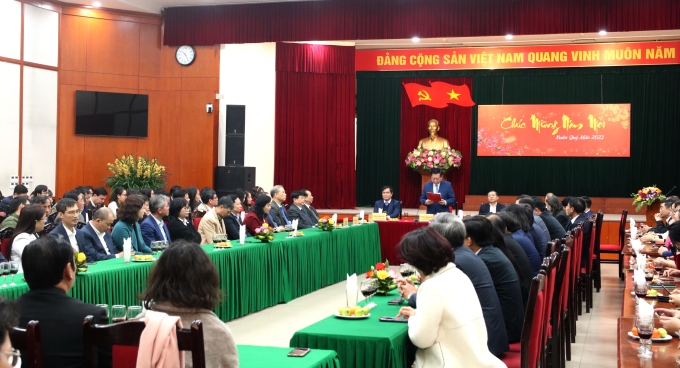 Quang cảnh buổi gặp mặt đầu năm Quý Mão 2023 của Ban Tuyên giáo Trung ương.