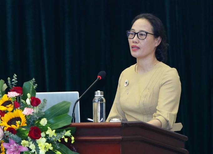 Đồng chí Hà Thị Trang, Trưởng ban Tuyên giáo Đảng ủy khối các cơ quan Trung ương định hướng công tác tuyên truyền Quý IV.
