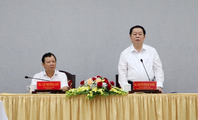 Trưởng Ban Tuyên giáo Trung ương Nguyễn Trọng Nghĩa phát biểu chỉ đạo tại buổi làm việc.