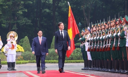 Thủ tướng Phạm Minh Chính chủ trì Lễ đón Thủ tướng Hà Lan Mark Rutte