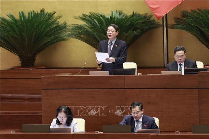 Phó Chủ tịch Quốc hội Nguyễn Đức Hải điều hành phiên họp sáng 2/11. Ảnh: Doãn Tấn/TTXVN