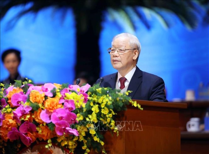Tổng Bí thư Nguyễn Phú Trọng phát biểu chỉ đạo Đại hội XIII Công đoàn Việt Nam.