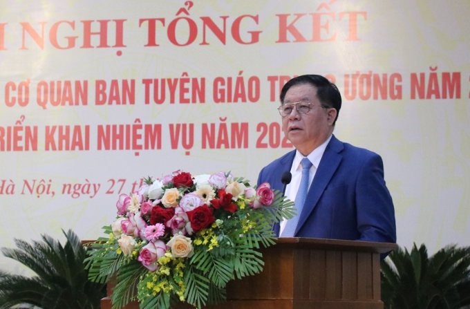 Bí thư Trung ương Đảng, Trưởng Ban Tuyên giáo Trung ương Nguyễn Trọng Nghĩa phát biểu chỉ đạo Hội nghị.