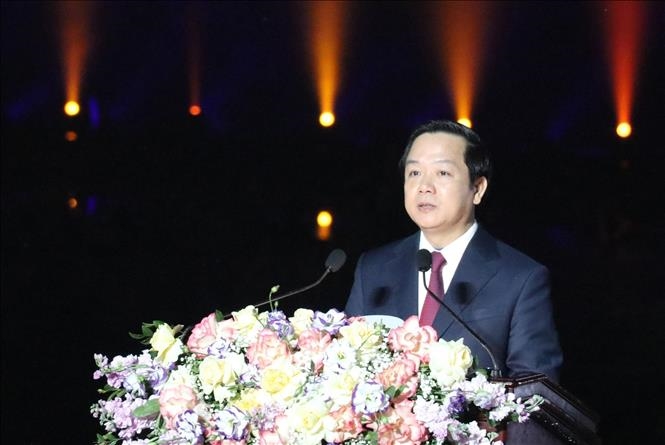 Ông Phạm Quang Ngọc, Chủ tịch UBND tỉnh Ninh Bình phát biểu tại lễ khai mạc.
