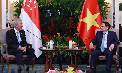 Thủ tướng Phạm Minh Chính tiếp Bộ trưởng cao cấp Singapore Teo Chee Hean
