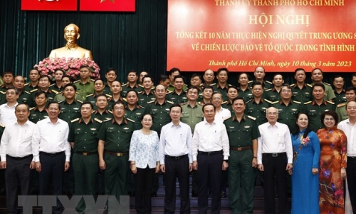Chủ tịch nước Võ Văn Thưởng: Thành phố Hồ Chí Minh không để bị động, bất ngờ trong bảo vệ Tổ quốc
