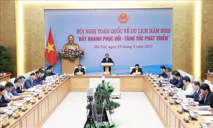 Các đại biểu tham dự Hội nghị toàn quốc về du lịch năm 2023. Ảnh: Dương Giang/TTXVN