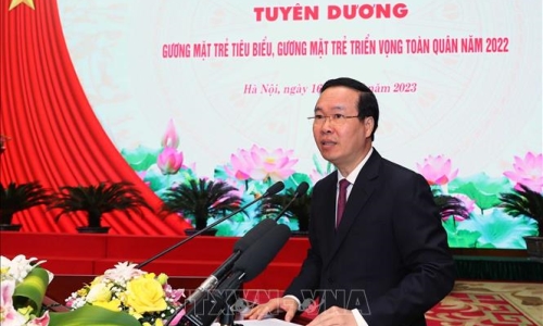 Chủ tịch nước dự lễ tuyên dương Gương mặt trẻ tiêu biểu toàn quân 2022