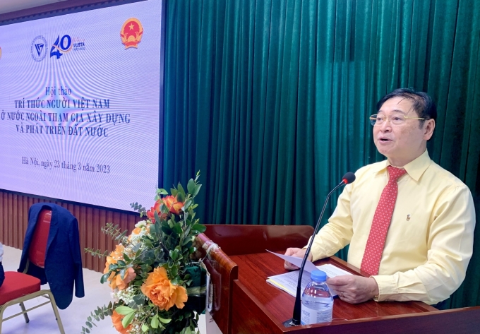 Chủ tịch Liên hiệp các Hội Khoa học và Kỹ thuật Việt Nam Phan Xuân Dũng phát biểu khai mạc Hội thảo.