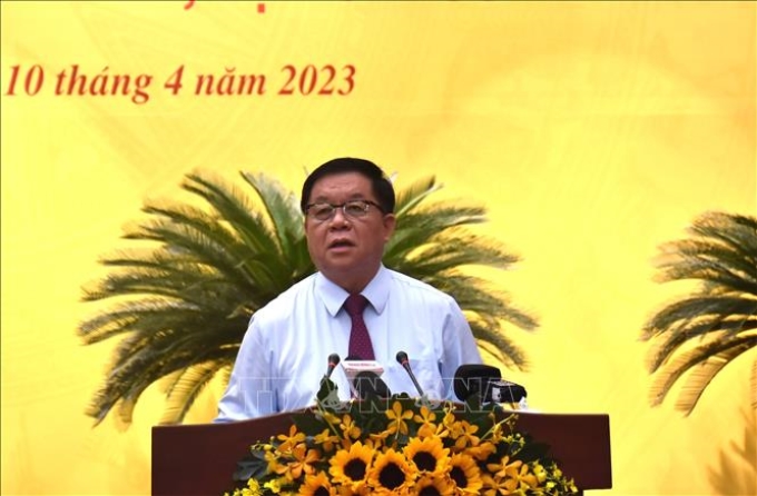 Đồng chí Nguyễn Trọng Nghĩa, Bí Thư Trung ương Đảng, Trưởng Ban Tuyên giáo Trung ương phát biểu tại hội nghị.