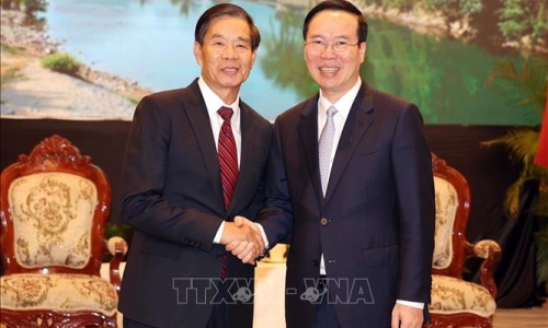 Chủ tịch nước Võ Văn Thưởng tiếp Chủ tịch Ủy ban Trung ương Mặt trận Lào Xây dựng Đất nước, tiếp Chủ tịch Hội Hữu nghị Lào-Việt Nam