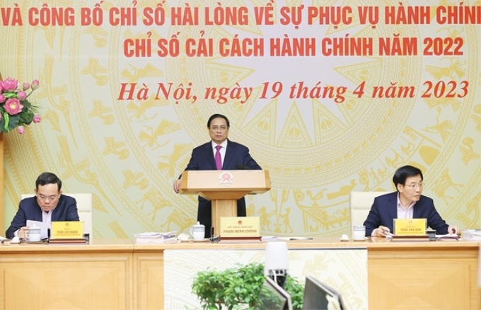Thủ tướng Phạm Minh Chính chủ trì Phiên họp thứ tư Ban Chỉ đạo cải cách hành chính của Chính phủ. (Ảnh: Dương Giang/TTXVN)