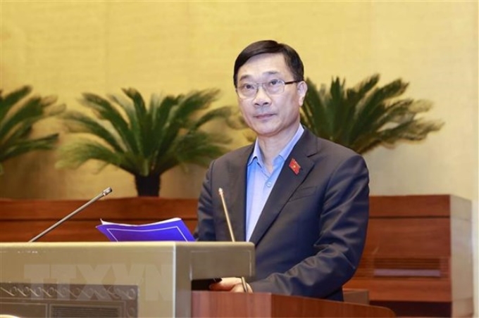 Chủ nhiệm Ủy ban Kinh tế của Quốc hội Vũ Hồng Thanh phát biểu. (Ảnh: TTXVN)