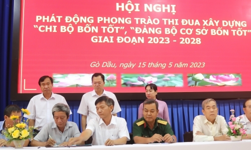 Huyện Gò Dầu phát động phong trào thi đua xây dựng “Chi bộ bốn tốt”, “Đảng bộ cơ sở bốn tốt” giai đoạn 2023 - 2028