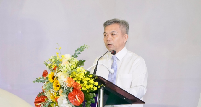Đồng chí Nguyễn Văn Thanh Huy - PTGĐ Tổng công ty Becamex IDC phát biểu tại buổi lễ.
