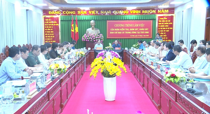 Phó Trưởng Ban Tuyên giáo Trung ương Lê Hải Bình làm việc với Tỉnh ủy Trà Vinh.