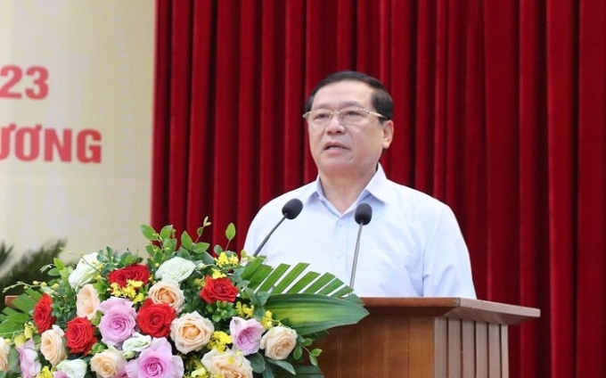 Đồng chí Lại Xuân Môn phát biểu kết luận và chỉ đạo tại Hội nghị.