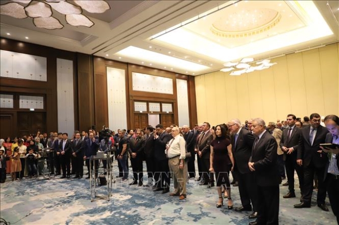 Các đại biểu dự lễ kỷ niệm 60 năm thiết lập quan hệ ngoại giao Việt Nam - Ai Cập vào tối 26/7 (giờ địa phương) tại thủ đô Cairo.