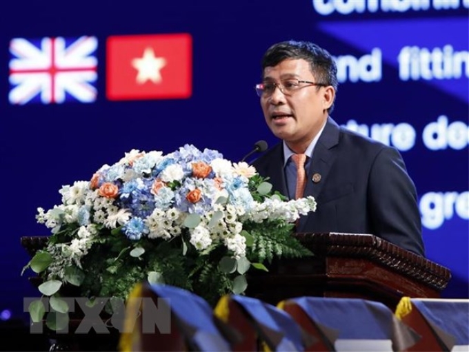 Thứ trưởng Thường trực Bộ Ngoại giao Nguyễn Minh Vũ phát biểu tại lễ kỷ niệm. (Ảnh: An Đăng/TTXVN)