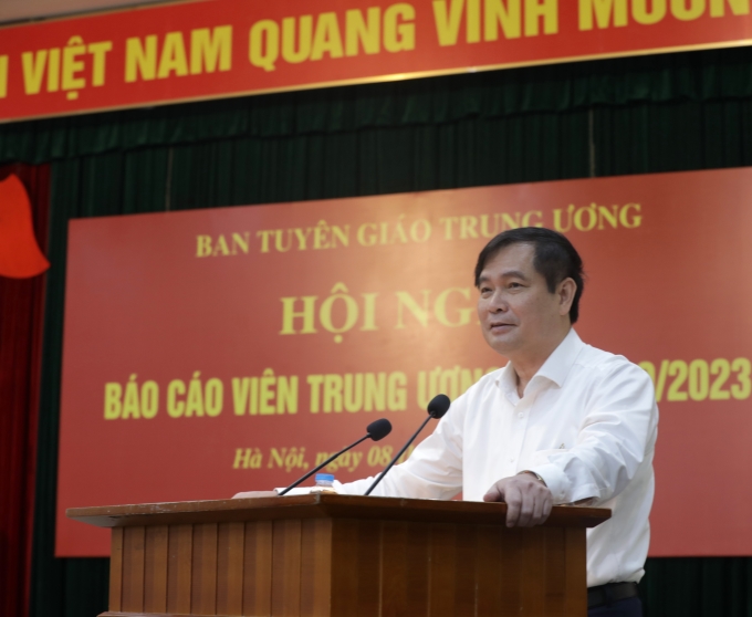 Phó trưởng Ban Tuyên giáo Trung ương Phan Xuân Thủy định hướng công tác tuyên truyền trong thời gian tới. (Ảnh: TA)