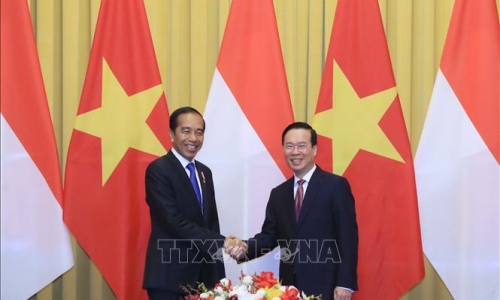Chủ tịch nước Võ Văn Thưởng hội đàm với Tổng thống Indonesia Joko Widodo