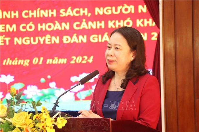 Phó Chủ tịch nước Võ Thị Ánh Xuân phát biểu.