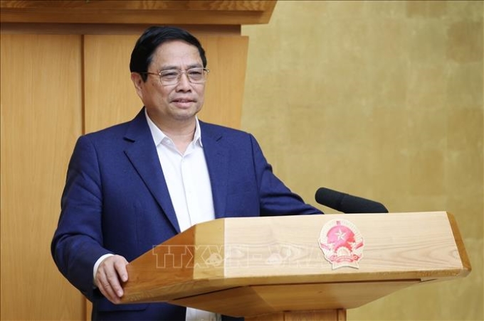 Thủ tướng Phạm Minh Chính kết luận Phiên họp Thường trực Chính phủ về tình hình Tết Nguyên đán. (Ảnh: TTXVN)