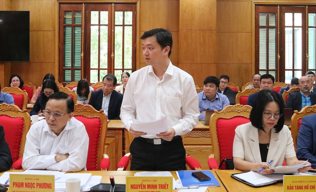 Bí thư Trung ương Đoàn, Chủ tịch Trung ương Hội Sinh viên Việt Nam Nguyễn Minh Triết phát biểu.