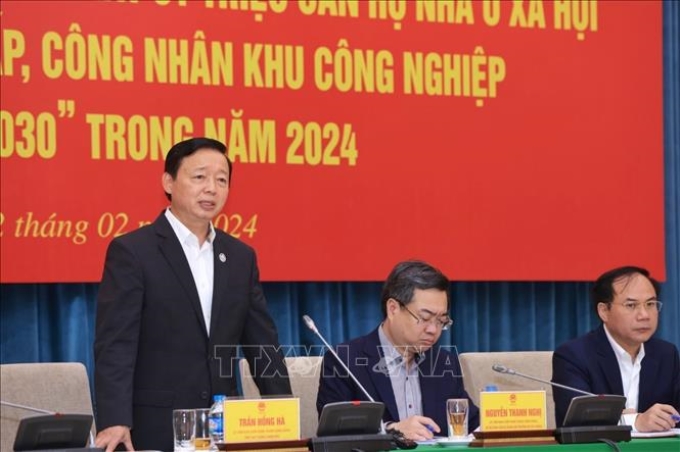 Phó Thủ tướng Trần Hồng Hà phát biểu tại hội nghị. Ảnh: Tuấn Anh/TTXVN
