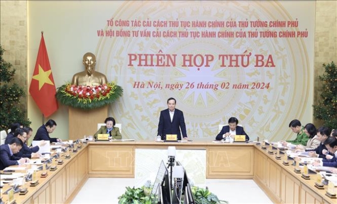 Phó Thủ tướng Trần Lưu Quang chủ trì phiên thứ ba, sáng 26/2/2024. Ảnh: Lâm Khánh/TTXVN