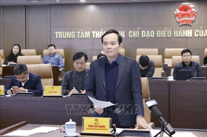 Phó Thủ tướng Chính phủ Trần Lưu Quang phát biểu. (Ảnh: TTXVN)