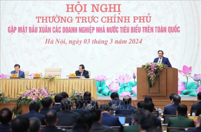 Thủ tướng Phạm Minh Chính phát biểu khai mạc Hội nghị. (Ảnh: TTXVN)
